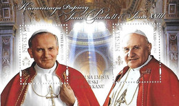 Pologne - Polska - Bloc** Feuillet Canonisation Papes Jean-Paul II Et Jean XXVIII - Emission Commune Avec Vatican - 2014 - Nuovi