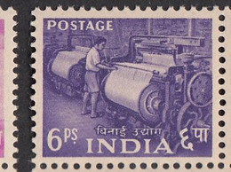 INDIA 1955  Five Year Plan (2nd Definitive Serie)  6 Ps Power-loom,   MNH (**) (Never Hinged) - Ongebruikt