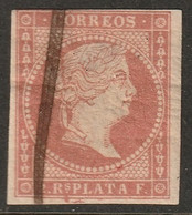 Cuba 1857 Sc 14 Spanish Antilles Yt 10 Used Large Thin - Cuba (1874-1898)