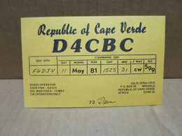 MINDELO (Cap Vert) Carte Radio Amateur - Cape Verde