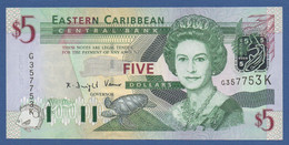 EAST CARIBBEAN STATES - St. Kitts - P.42K – 5 Dollars ND (2003) UNC Serie G357753K   N. RADAR - Caribes Orientales