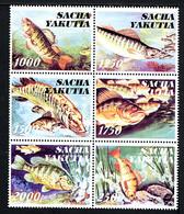 IAKOUTIE YAKUTIA 1998, POISSONS / FISHES, 6 Valeurs Se-tenant, Neufs / Mint. R185 - Etichette Di Fantasia