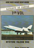 ***  AVIATION  ***  Livre Dassault - Plus De 40 Pages Revue De Presse Sur Le FALCON 900 --- - Pubblicità