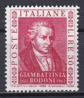 Italy, 1964, Giambattista Bodoni, 30L, MNH - 1961-70: Nieuw/plakker
