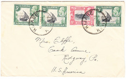 KENYA UGANDA TANGANYIKA Cover Postmarked Kijabe, Kenya, 9 March 1938 - The .30 Cents Rate To USA - Kenya, Ouganda & Tanganyika