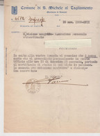 S. MICHELE AL TAGLIAMENTO  VENEZIA  COMUNE  STEMMA FASCIO  1938 PER PORTOGRUARO - Historical Documents