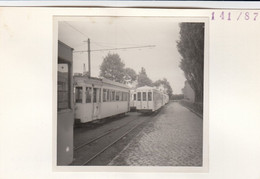 Foto Op Steekkaart Gekleefd - Tram Blauwhoef (Antwerpen-Zandvliet) Remise Ln.75) - Tramrchief W. J. M. LEIDERITZ - 1961 - Tranvía