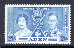 ADEN - 1937 CORONATION 2½A STAMP FINE MNH ** SG14 - Aden (1854-1963)