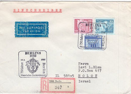 49664 - DDR - 1985 - Kl.Bauten MiF A. R-Lp.-Bf. BERLIN - 750 JAHRE BERLIN (Harfe) -> HOLON (Israel) - Music