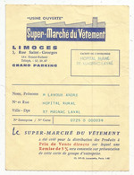 Publicité , Super Marché Du Vêtement ,LIMOGES ,hopital Rural De Magnac Laval ,plan, 2 Scans,  Frais Fr 1.65 E - Publicités