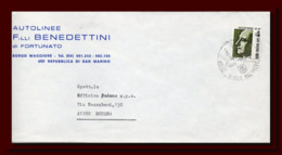 1992 San Marino Saint Marin Lettre Brief Letter Posted Borgo Maggiore To Italy - Cartas & Documentos