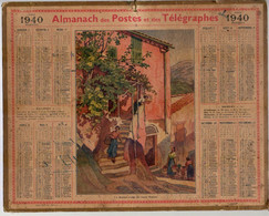 CALENDRIER GF 1940 - La Maison Rouge Du Vieux Menton, Imprimeur Oberthur Rennes - Tamaño Grande : 1921-40