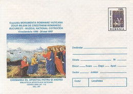 RELIGION, PAINTING, THE CALLING OF PETER AND ANDREW, THE APOSTLES, COVER STATIONERY, 1997, ROMANIA - Paintings