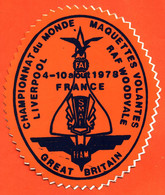 Autocollant Sticker Championnat Du Monde Maquettes Volantes 4/10 Aout 1978 - Aufkleber