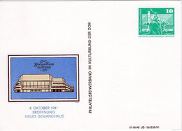 49729 - DDR - 1981 - 10Pfg. Gr.Bauten PGA-Kte. "Eroeffnung Neues Gewandhaus Leipzig" - Music