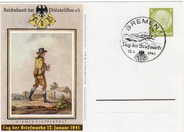 49741 - Deutsches Reich - 1941 - 6Pfg. GA-Kte. Tag Der Briefmarke M. SoStpl. BREMEN - TAG DER BRIEFMARKE - Día Del Sello