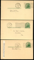 UX27 UPSS S37E 3 Postal Cards Used From CA With PLATE FLAWS INDICIA 1946-49 - 1921-40