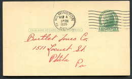 UX27 UPSS S37E Postal Card Wilmington DE 1935 - 1921-40