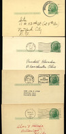 UX27 UPSS S37E 4 Postal Cards Used From Indiana 1932-51 - 1921-40