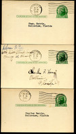 UX27 UPSS S37E 3 Postal Cards Used From IL With PLATE FLAWS 1945-48 - 1921-40