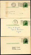 UX27 UPSS S37E 3 Postal Cards Used Kansas And Louisiana 1944-50 - 1921-40