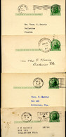 UX27 UPSS S37E 4 Postal Cards Used Maine Plate Flaws 1946-48 - 1921-40