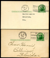 UX27 UPSS S37E 2 Postal Cards Used Buffalo + Minneapolis MN Plate Flaw 1941-44 - 1921-40