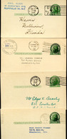 UX27 UPSS S37E 4 Postal Cards Used NEW YORK 1946-51 - 1921-40