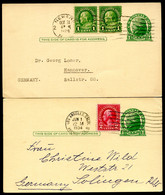 UX27 UPSS S37E 2 Postal Cards Newark NJ And Los Angeles CA To Germany 1929-34 - 1921-40