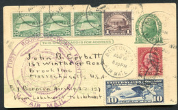 UX27 UPSS S37E Postal Card FIRST ROUND THE WORLD FLIGHT ZEPPELIN 1929 - 1921-40