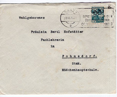 49802 - Öesterreich - 1935 - 24g Trachten A. Bf. GRAZ - SPENDET FUER DEN OESTERREICHISCHEN OLYMPIA-FONDS -> Fohnsdorf - Sommer 1936: Berlin