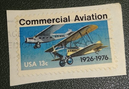 USA - Michel - 1254 - 1976 - Gebruikt  Onafgeweekt - Cancelled On Paper - Vliegtuigen - Commercial Aviation - Luchtvaart - Used Stamps