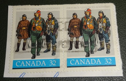 Canada - Michel - 942 - 1984 - Gebruikt  Onafgeweekt - Cancelled On Paper - Vliegtuigen -  2 X - Uniformen Air Force - Gebruikt