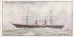 The Blue Riband Of The Atlantic 1929  - 13 The Persia - Ogden's  Cigarette Card - Original - Ships - Ogden's