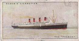 The Blue Riband Of The Atlantic 1929  - 48 The France - Ogden's  Cigarette Card - Original - Ships - Ogden's