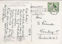 49824 - Deutsches Reich - 1936 - 6Pfg. Sommerolympiade A. Kte. M. MaschStpl. BERLIN - AUSSTELLUNG DEUTSCHLAND -> N'berg - Verano 1936: Berlin