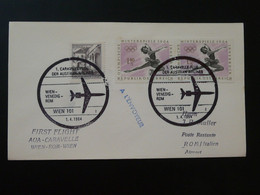 Lettre Premier Vol First Flight Cover Wien --> Roma Caravelle AUA Austrian Airlines 1964 Ref 102260 - Eerste Vluchten