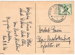 49834 - Deutsches Reich - 1936 - 6Pfg. Sommerolympiade A. Ans.-Kte. M. SoStpl. BERLIN OLYMPIA-STADION -> Berlin - Sommer 1936: Berlin