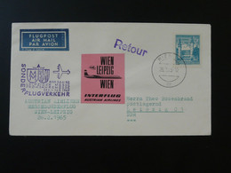 Lettre Premier Vol First Flight Cover Wien --> Leipzig Interflug AUA Austrian Airlines 1965 Ref 102281 - First Flight Covers