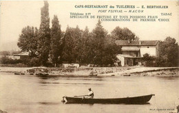 Macon * Le Café Restaurant Des Tuileries , E. BERTHILIER * Port Fluvial * Débit Tabac Tabacs - Macon