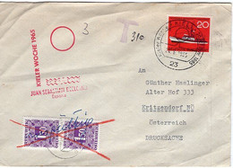 49882 - Bund - 1965 - 20Pfg Seenotrettung EF A. Drucks.-Bf. KIEL - KIELER WOCHE -> KRITZENDORF (Oesterreich), S3 Porto! - Strafport