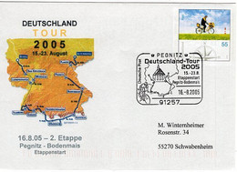 49888 - Bund - 2005 - 55Pfg. Postzustellung Plusbrief SoStpl. PEGNITZ - DEUTSCHLANDTOUR '05 -> Schwabenheim - Radsport