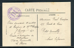 France - Cachet Du Centre D'Instruction De Mitrailleurs Du Havre Sur Cp En Fm Pour Petit Quevilly - Ref N 28 - Guerre De 1914-18