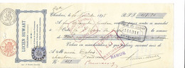 Quittance. Chèque. 1898. Lucien Huwart. Charleroi - 1800 – 1899