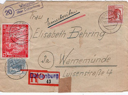 49901 - Deutschland / All.Bes. - 1947 - 12Pfg. Messe Leipzig MiF A. R-Bf. WIETZETZE (Landpoststpl.) -> DAHLENBURG -> SBZ - Sonstige & Ohne Zuordnung