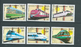Kampuchea  Du   Cambodge  -   Année 1989 -  6  Timbres Oblitérés   - Trains A Grandes Vitesses      Bip0907 - Cambodia