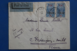 AF3 AEF TCHAD  BELLE LETTRE  1936 PETIT BUREAU FADA   A BESANCON  FRANCE +++PAIRE DE TP   +AFFRANCH PLAISANT - Cartas & Documentos