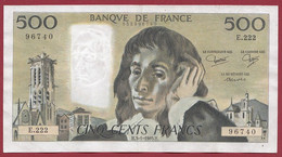 France 500 Francs "Pascal" Du 03/01/1985.H.--ALPH.E.222-- -- Dans L 'état  (P.483) - 500 F 1968-1993 ''Pascal''