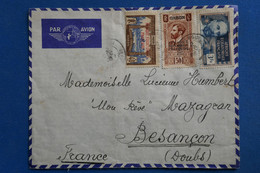 AF3 AEF  BELLE LETTRE   1936 OUBANGUI CHARI  A  BESANCON  FRANCE +++V .MON REVE +AFFRANCH PLAISANT - Lettres & Documents