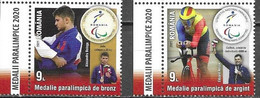 ROMANIA, 2021, MNH,OLYMPICS, TOKYO PARALYMPICS,  PARALYMPIC MEDALLISTS, CYCLING, 2v - Estate 2020 : Tokio